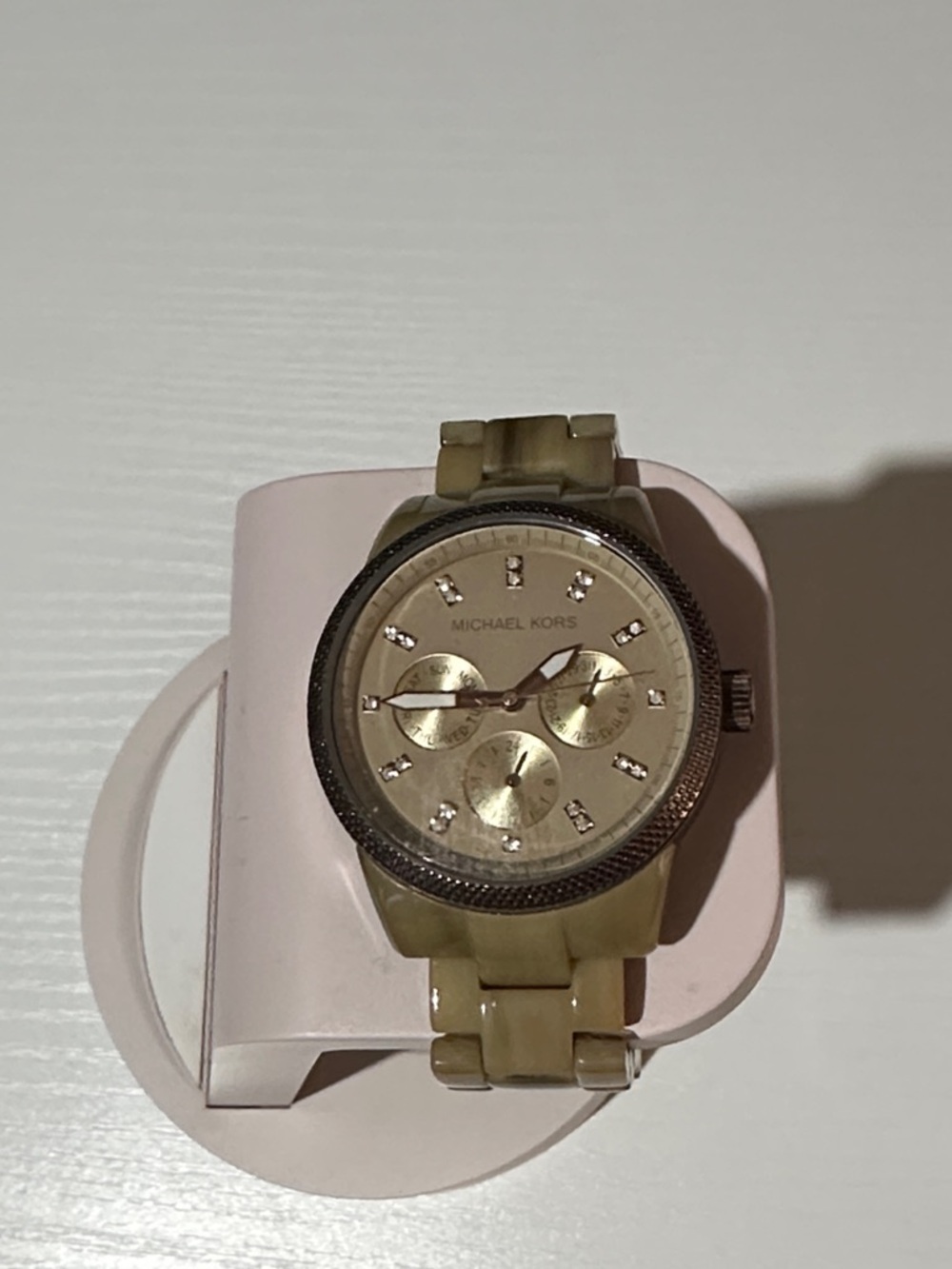 Michael Kors Gold and Cream Resin Bracelet Watch